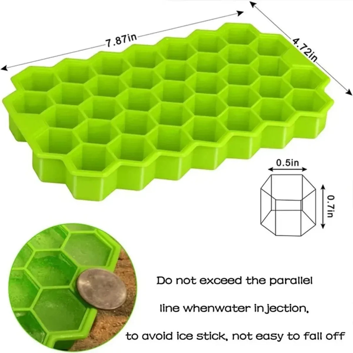 AHTOSKA Honeycomb 37-Grid Silicone Ice Cube Tray Kitchen Use