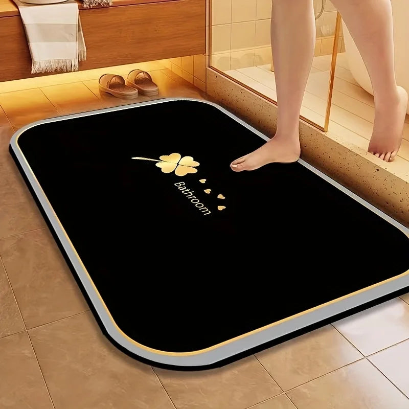 Diatomite Bath Mat Quick Dry Super Absorbent Non Slip Floor Mat For Bathroom