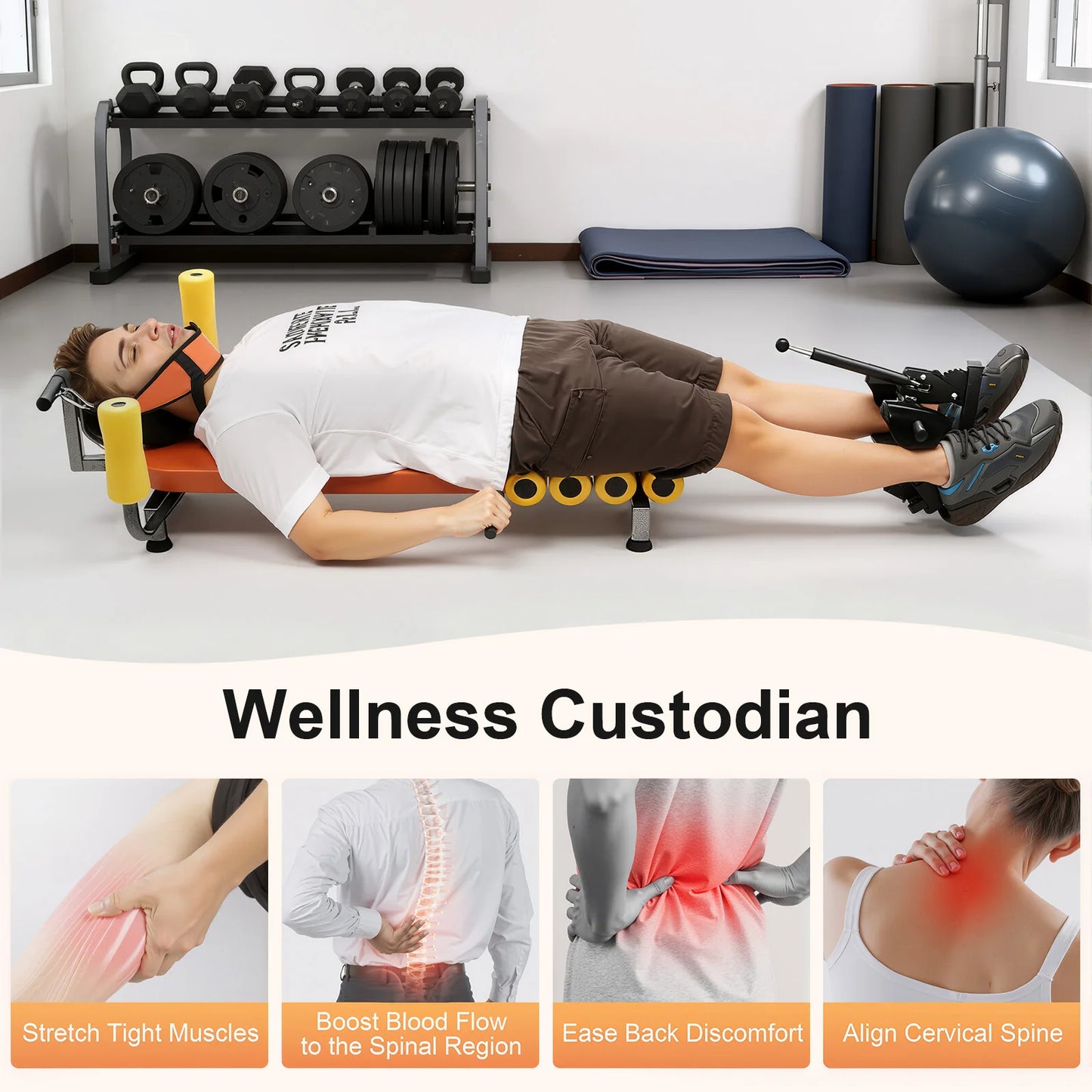 Adjustable Back Stretch Bench 130kg Neck Stretcher for Spinal Decompression