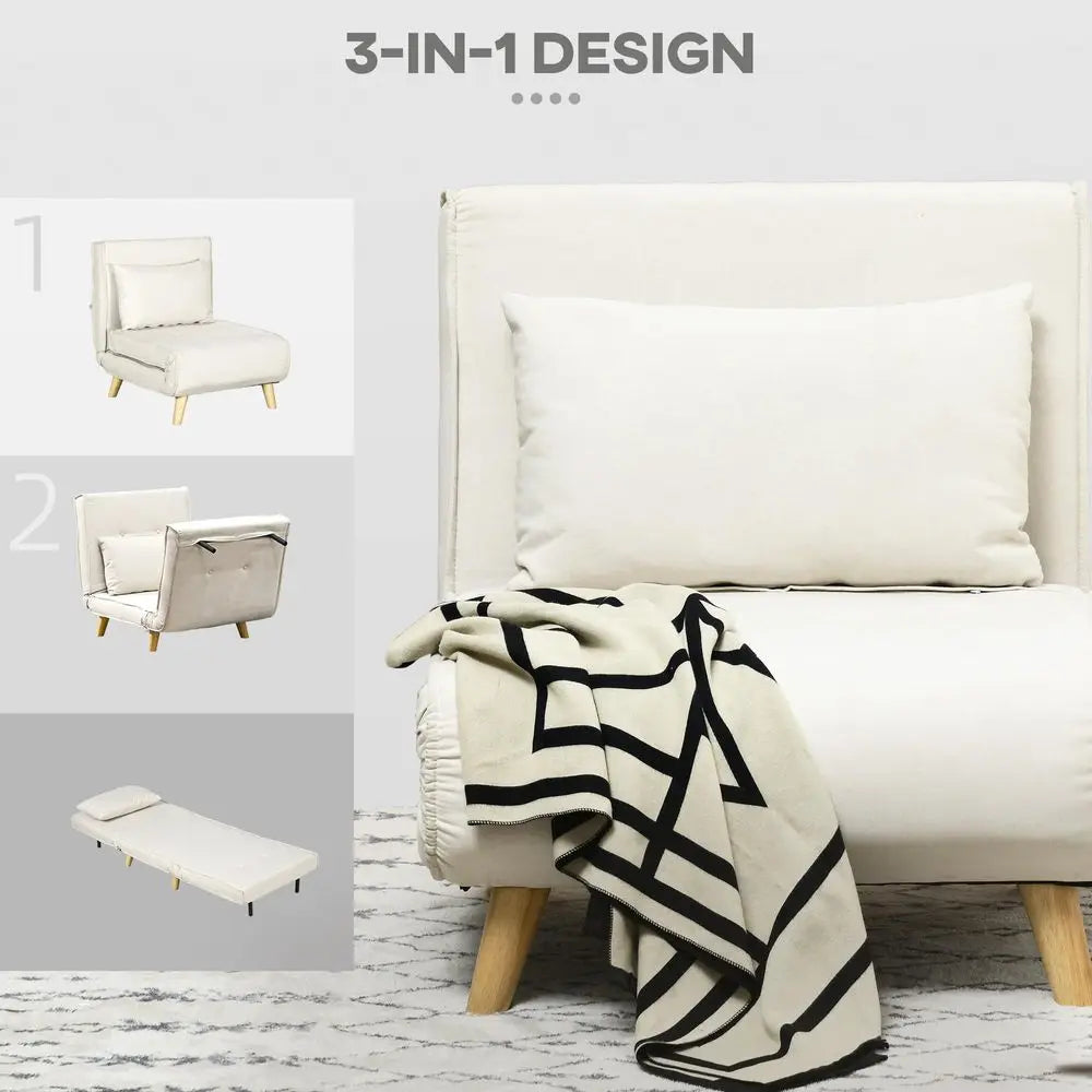 Convertible Chair Bed 2-In-1 Sofa Bed With Adjustable Backrest