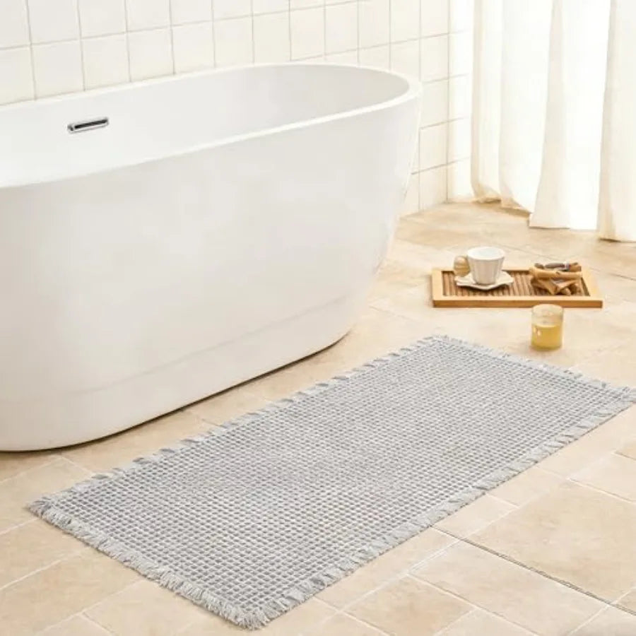 NONECN Waffle Bath Mat Non Slip Runner Quick Dry Absorbent
