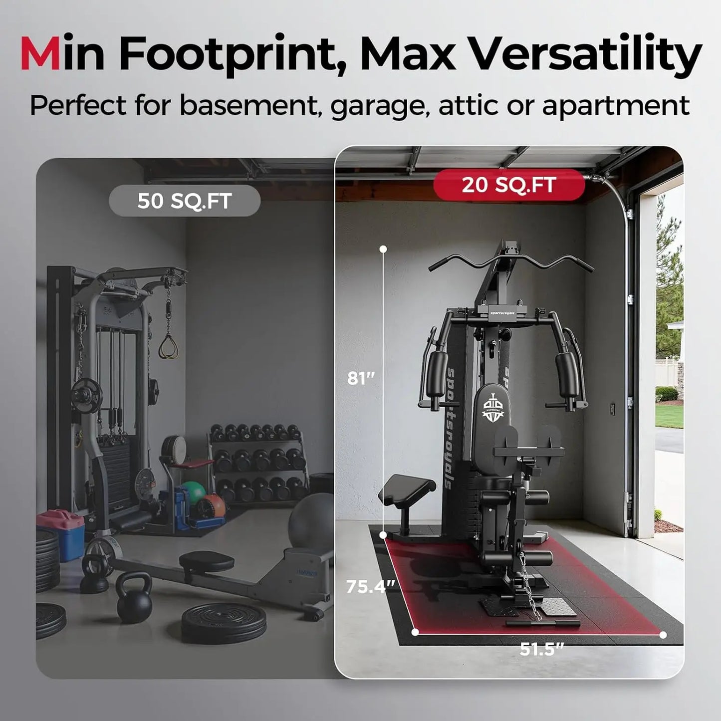FED Fitness Home Gym System With Weight Stack And Pulley