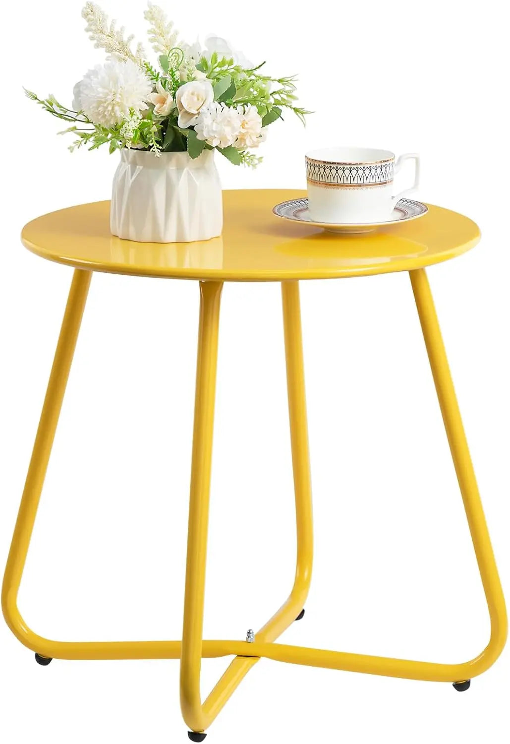 Minimalist Outdoor Round Steel Side Table For Patio Garden