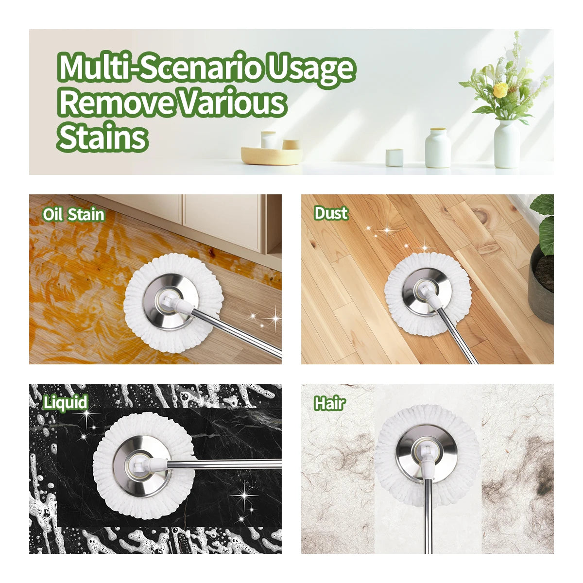 360 Spin Mop Bucket Set With Dual Motion Cleaning System
