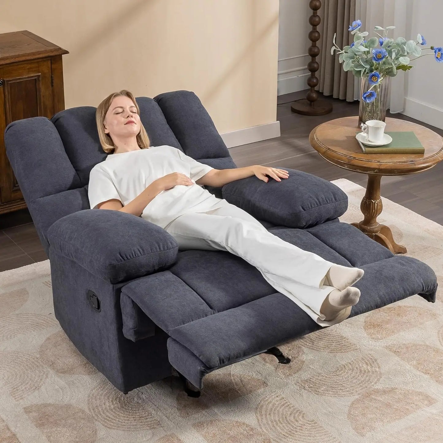 Oversized Rocker Recliner Chair For Living Room Comfort And Durability