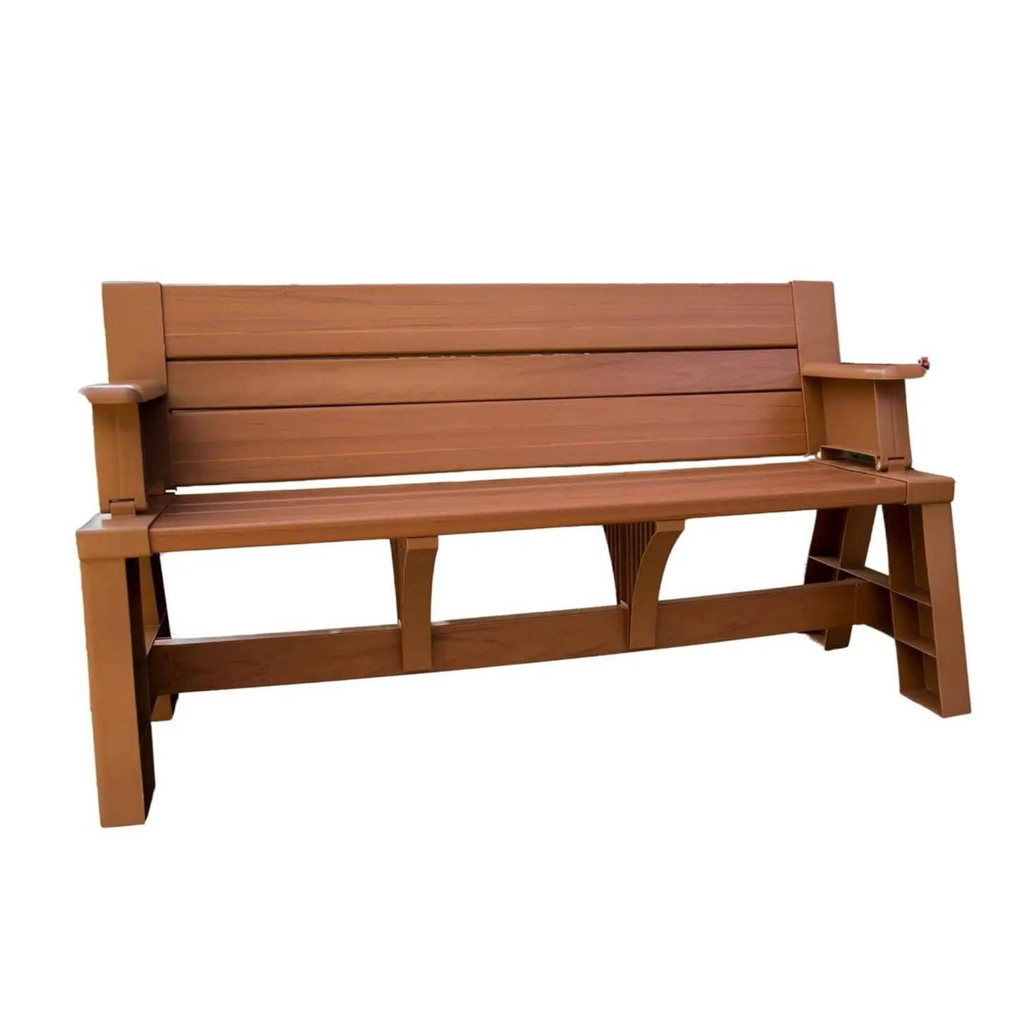Convertible Outdoor Bench Table Weather Resistant Patio Garden Furniture