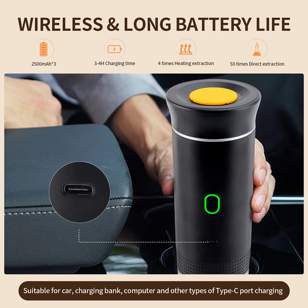 Obecilc Wireless Portable Espresso Maker For Car And Home