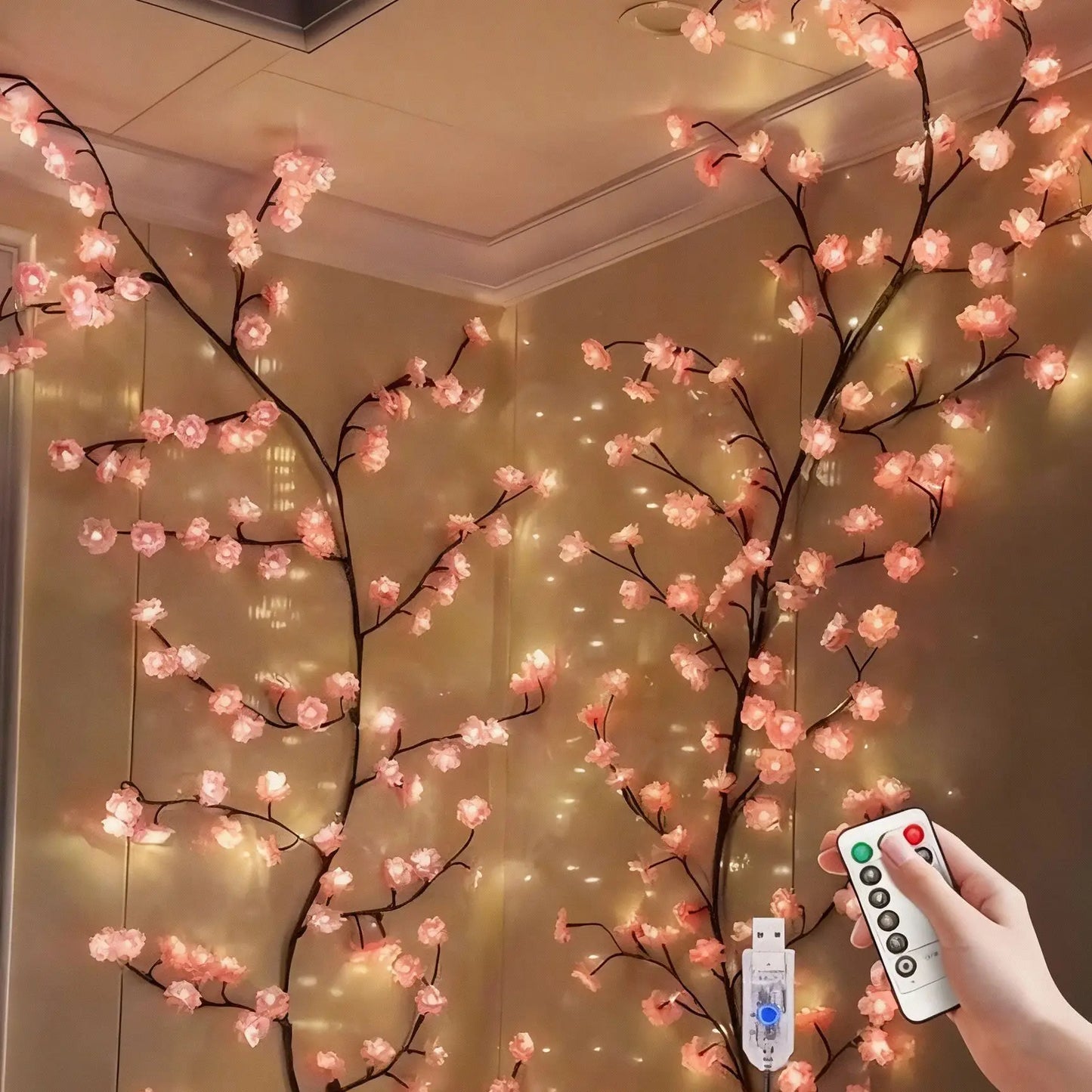 96LED Cherry Blossom Tree Light Diy Bedroom Decoration