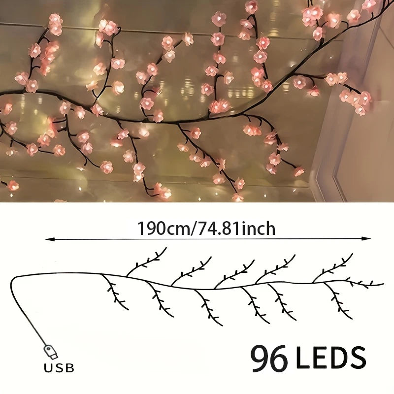 96LED Cherry Blossom Tree Light Diy Bedroom Decoration