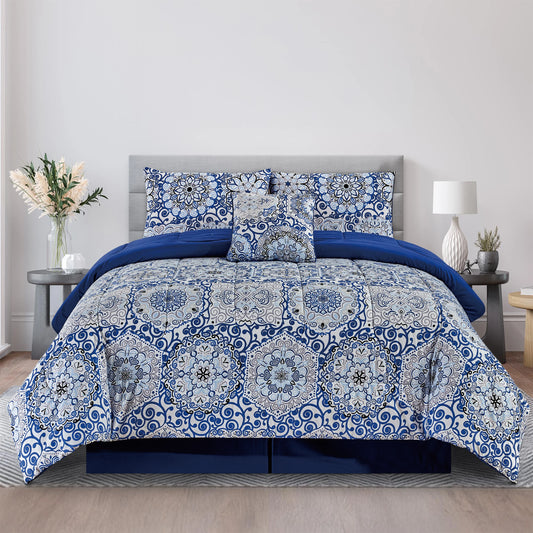 LDC Lux Decor Collection Reversible 5pc Comforter Set