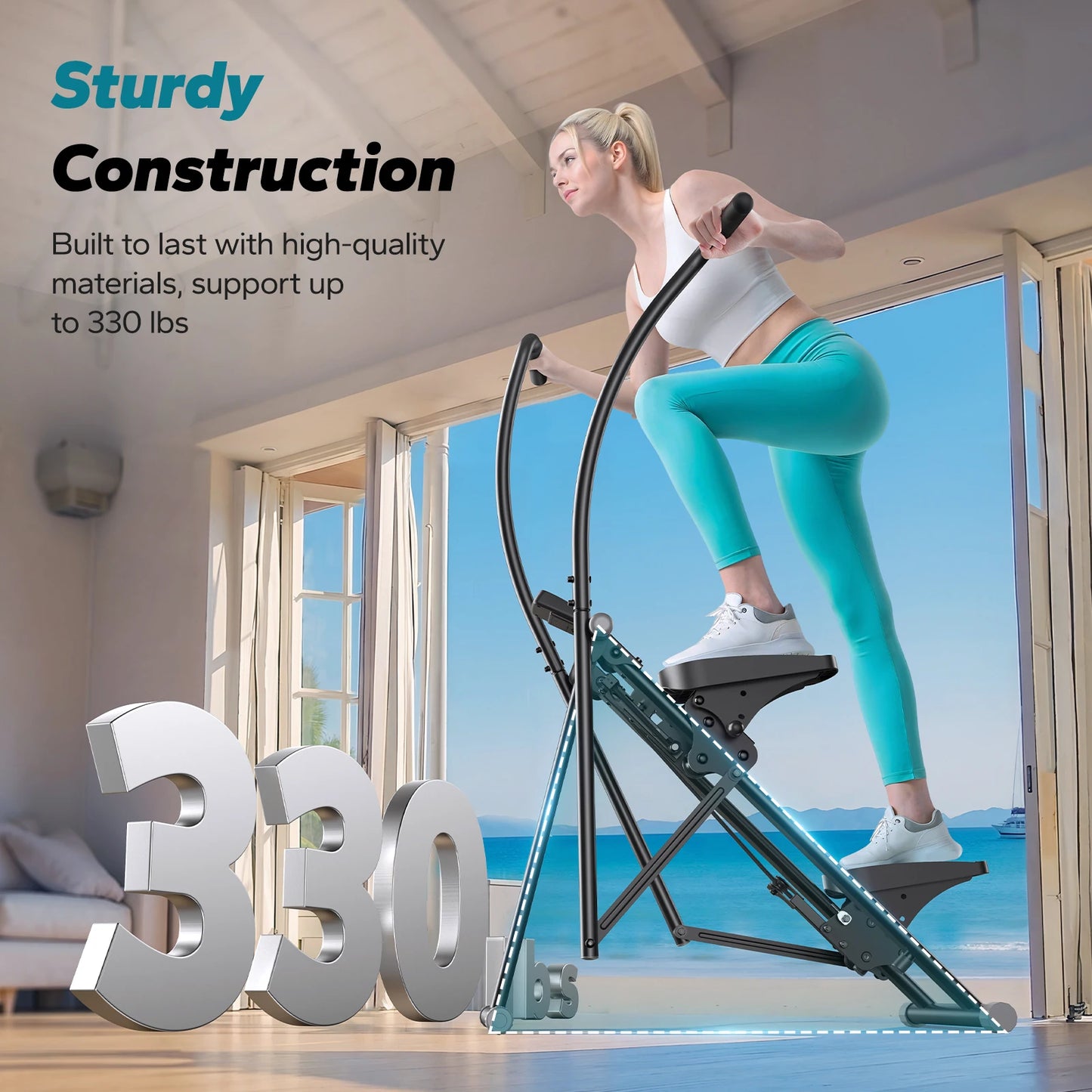 MERACH Stair Stepper Home Gym Cardio Climber With Extended Steps