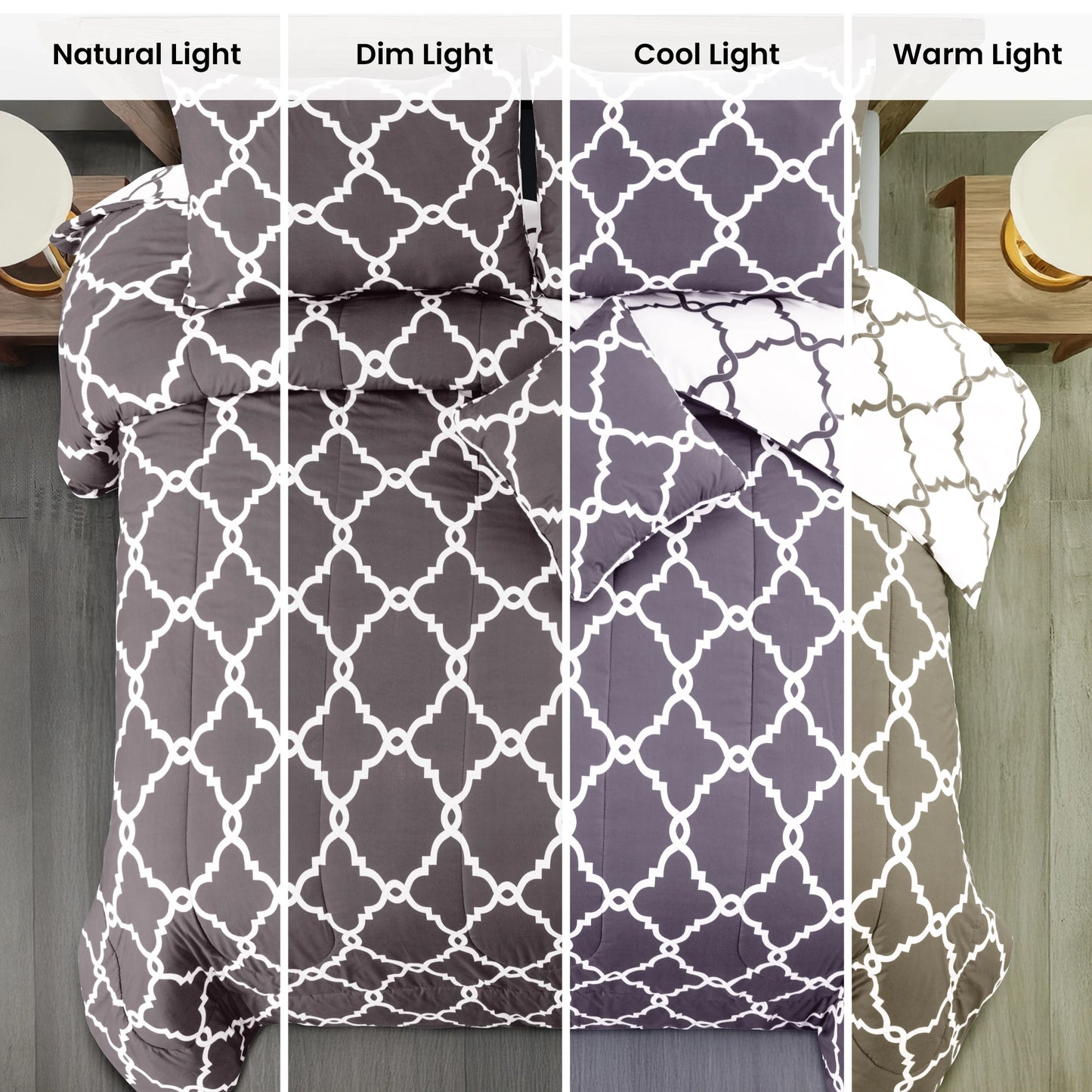 LDC Lux Decor Collection Reversible 5pc Comforter Set