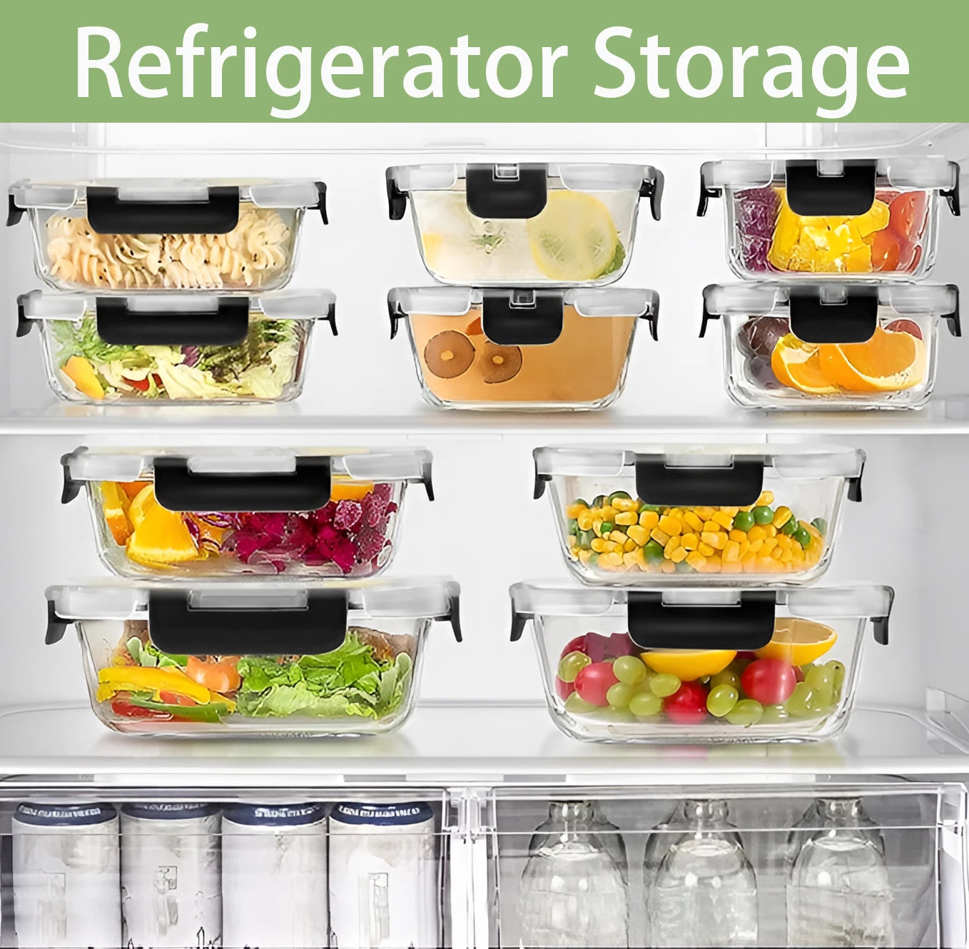 Glass Lunch Box Set 12 Pieces Airtight Microwave Safe Containers