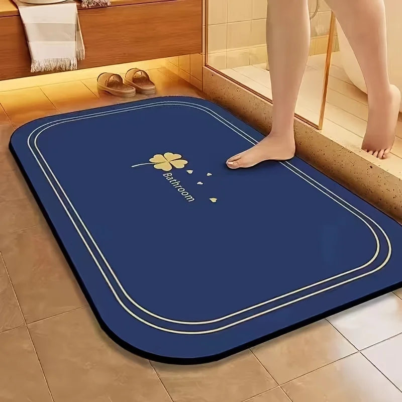 Diatomite Bath Mat Quick Dry Super Absorbent Non Slip Floor Mat For Bathroom
