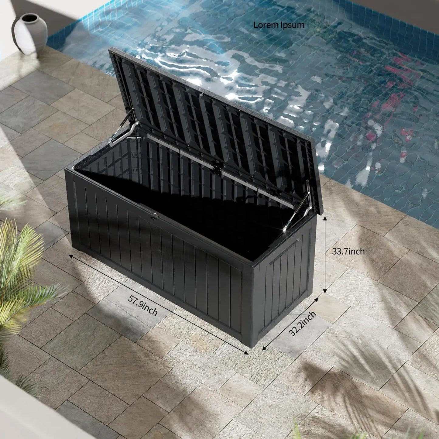 Lockable Resin Deck Box For Outdoor Waterproof UV Resistant Storage