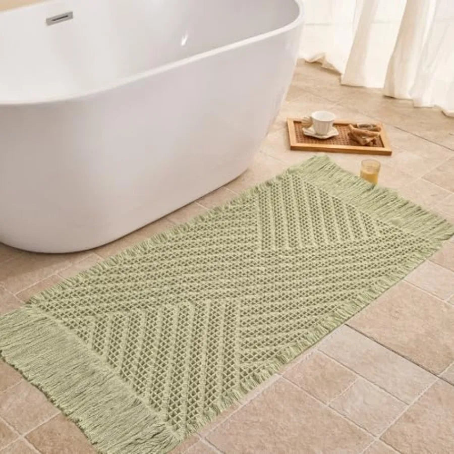 NONECN Waffle Bath Mat Non Slip Runner Quick Dry Absorbent