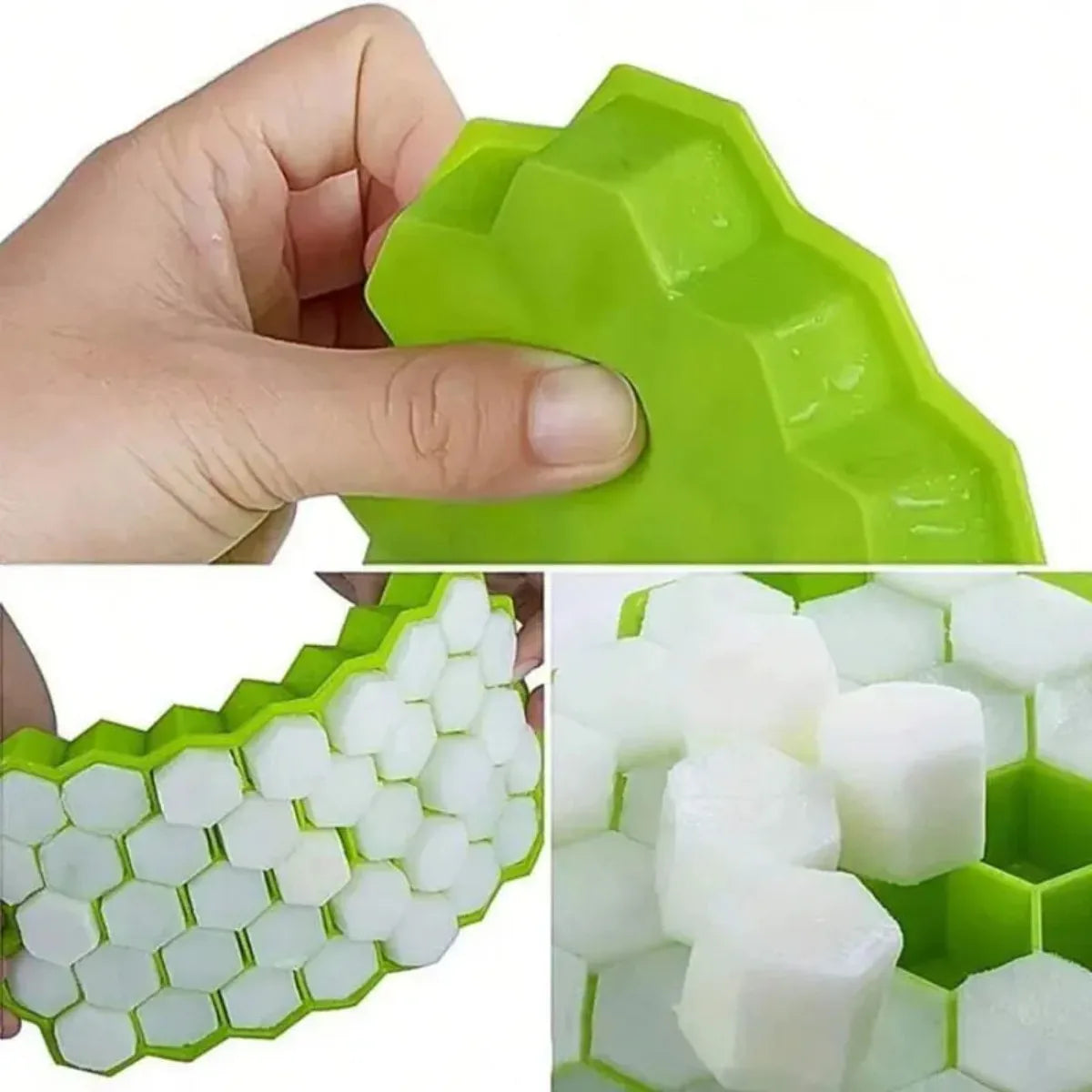 AHTOSKA Honeycomb 37-Grid Silicone Ice Cube Tray Kitchen Use