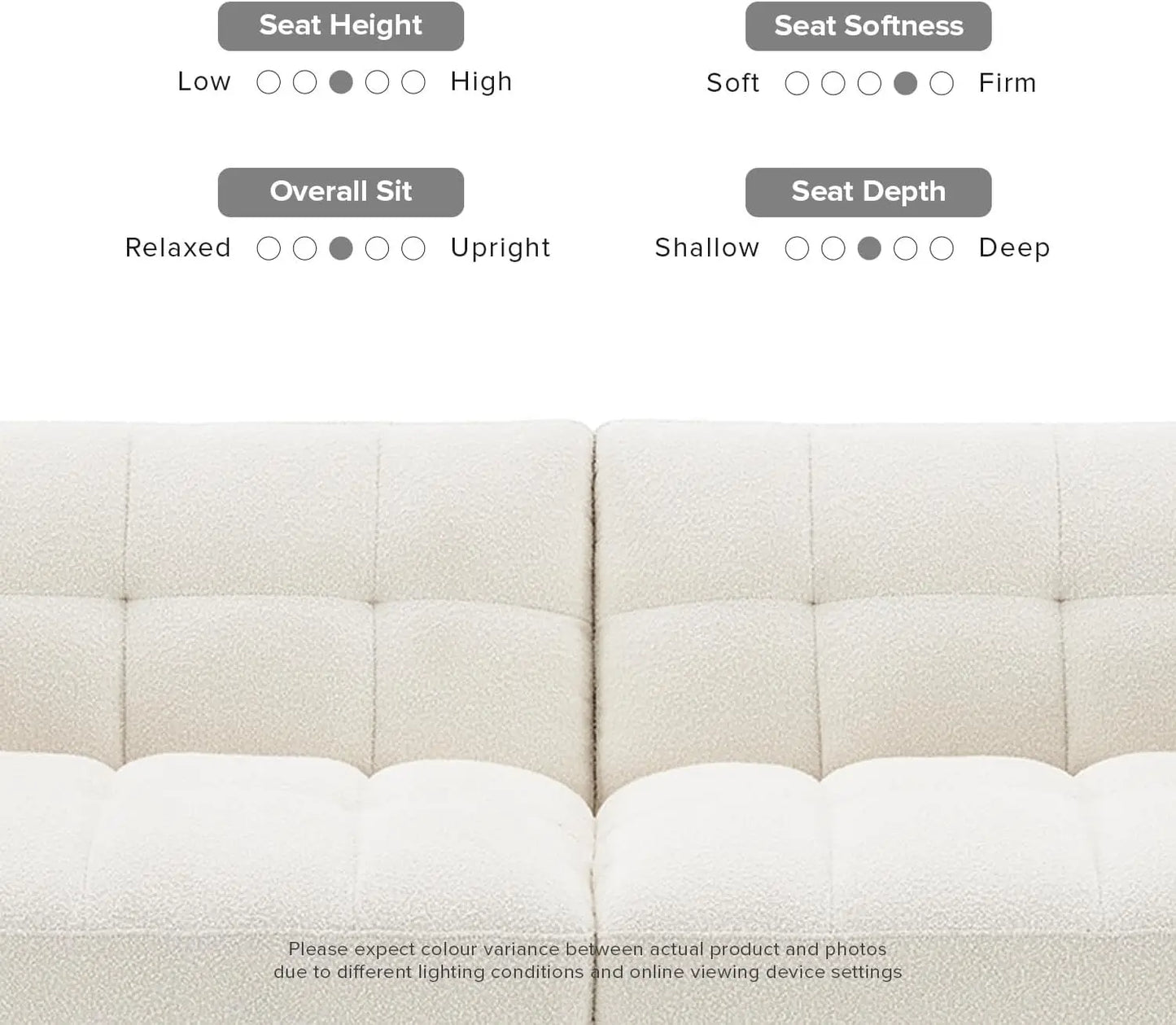 OEINGC Mid Century Modern Futon Sofa Bed Loveseat Boucle