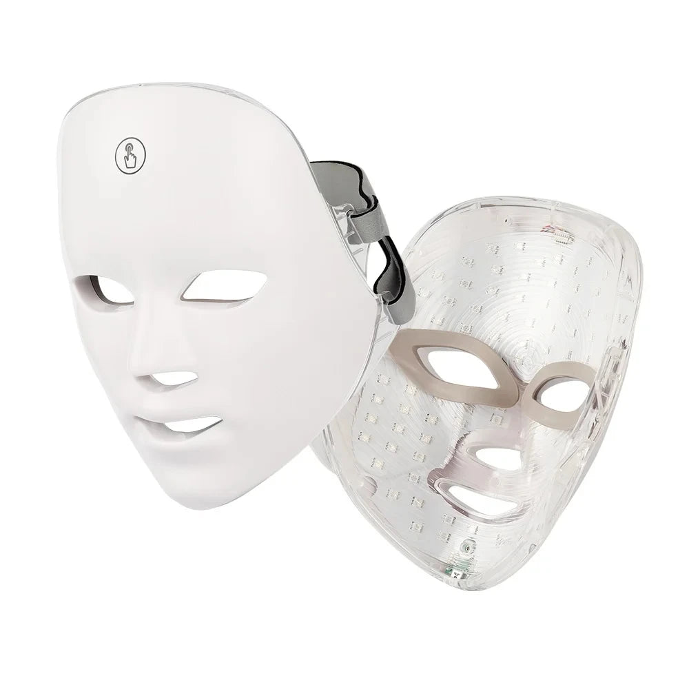 Rechargeable 7 Color LED Facial Mask For Skin Care Tool