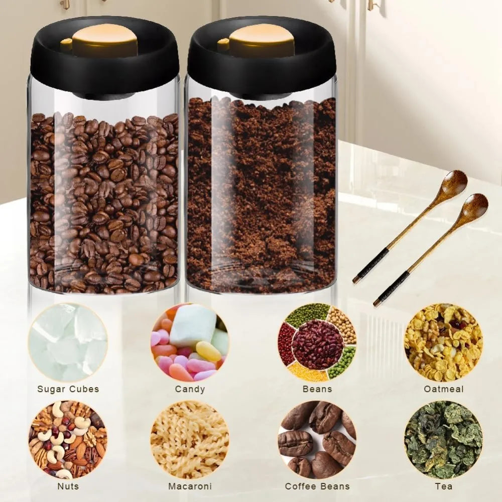 Borosilicate Glass Coffee Jar With Airtight Lid