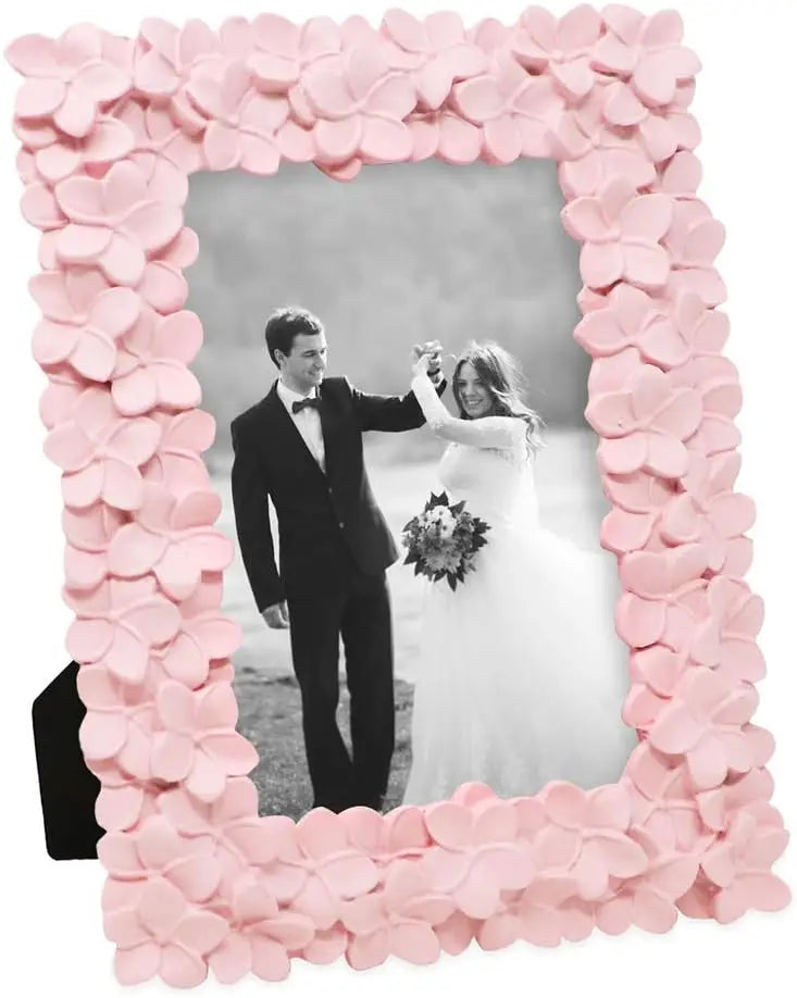 Handcrafted Floral Resin Picture Frame For Tabletop And Wall Display