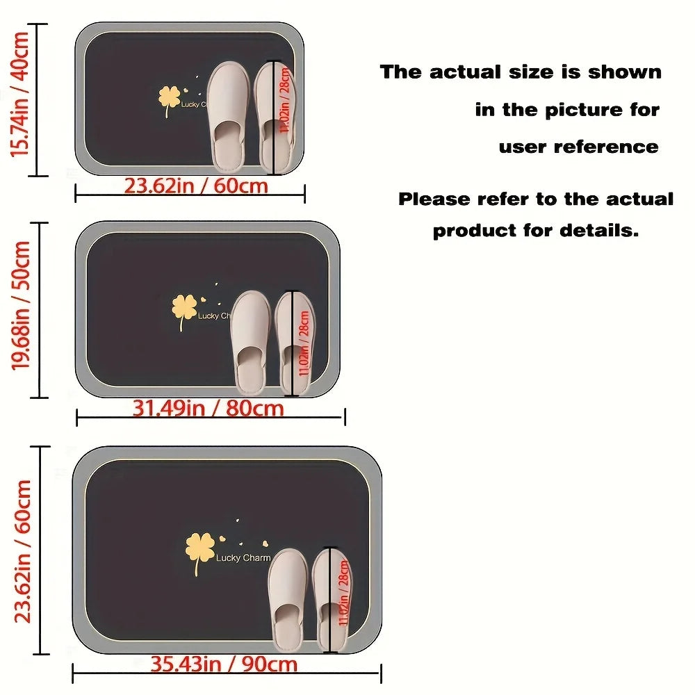 Diatomite Bath Mat Quick Dry Super Absorbent Non Slip Floor Mat For Bathroom