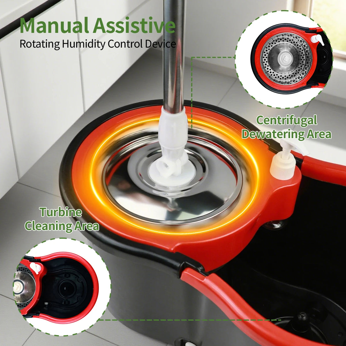 360 Spin Mop Bucket Set With Dual Motion Cleaning System