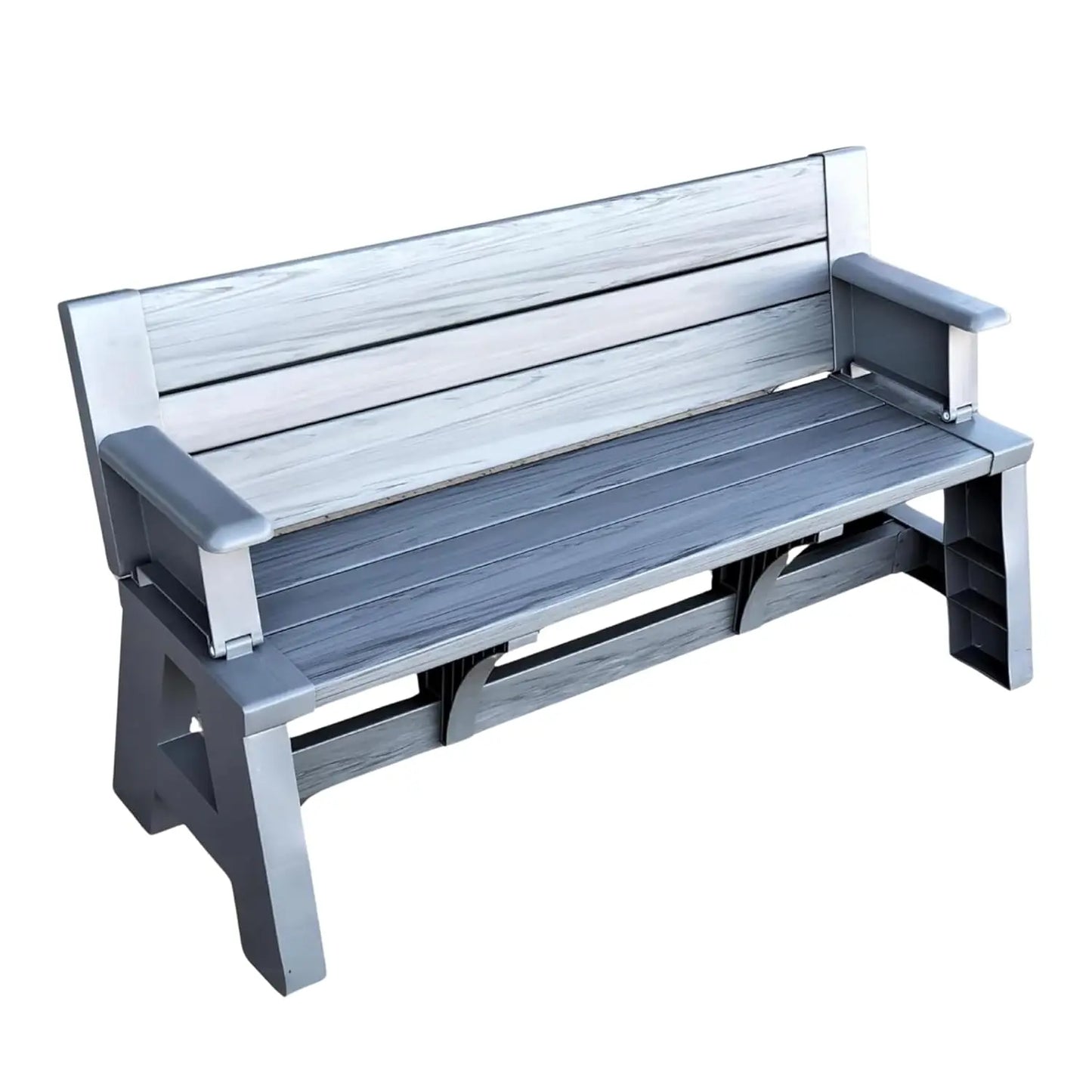 Convertible Outdoor Bench Table Weather Resistant Patio Garden Furniture