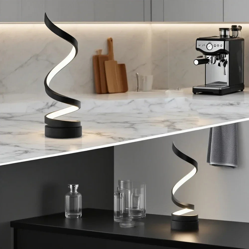 HomeFish LED Spiral Dimmable Table Lamp For Home Office