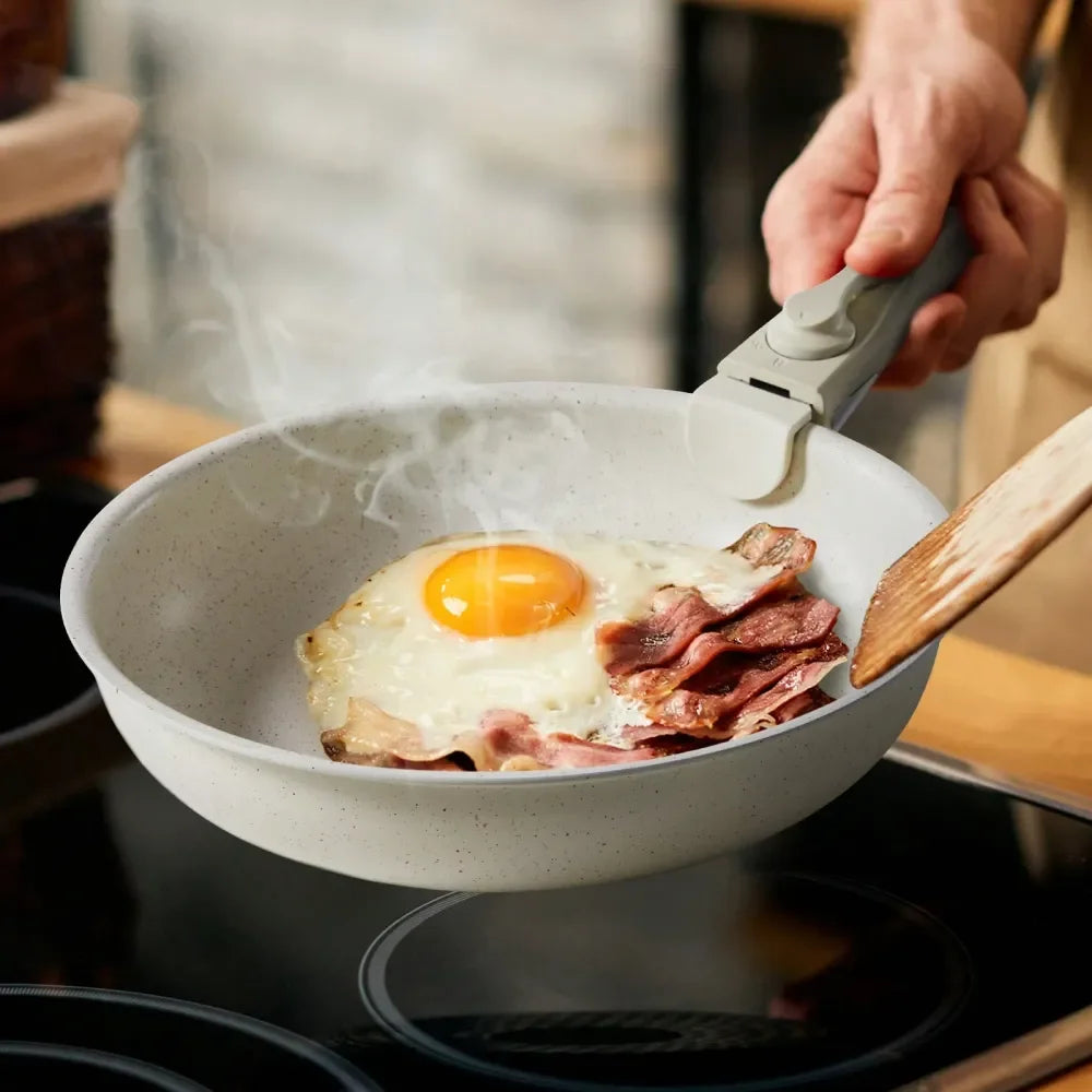 XMSJ Nonstick Pots And Pans Set With Detachable Handle