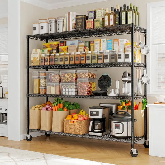 Heavy Duty Metal Storage Shelving Unit on Wheels for Garage