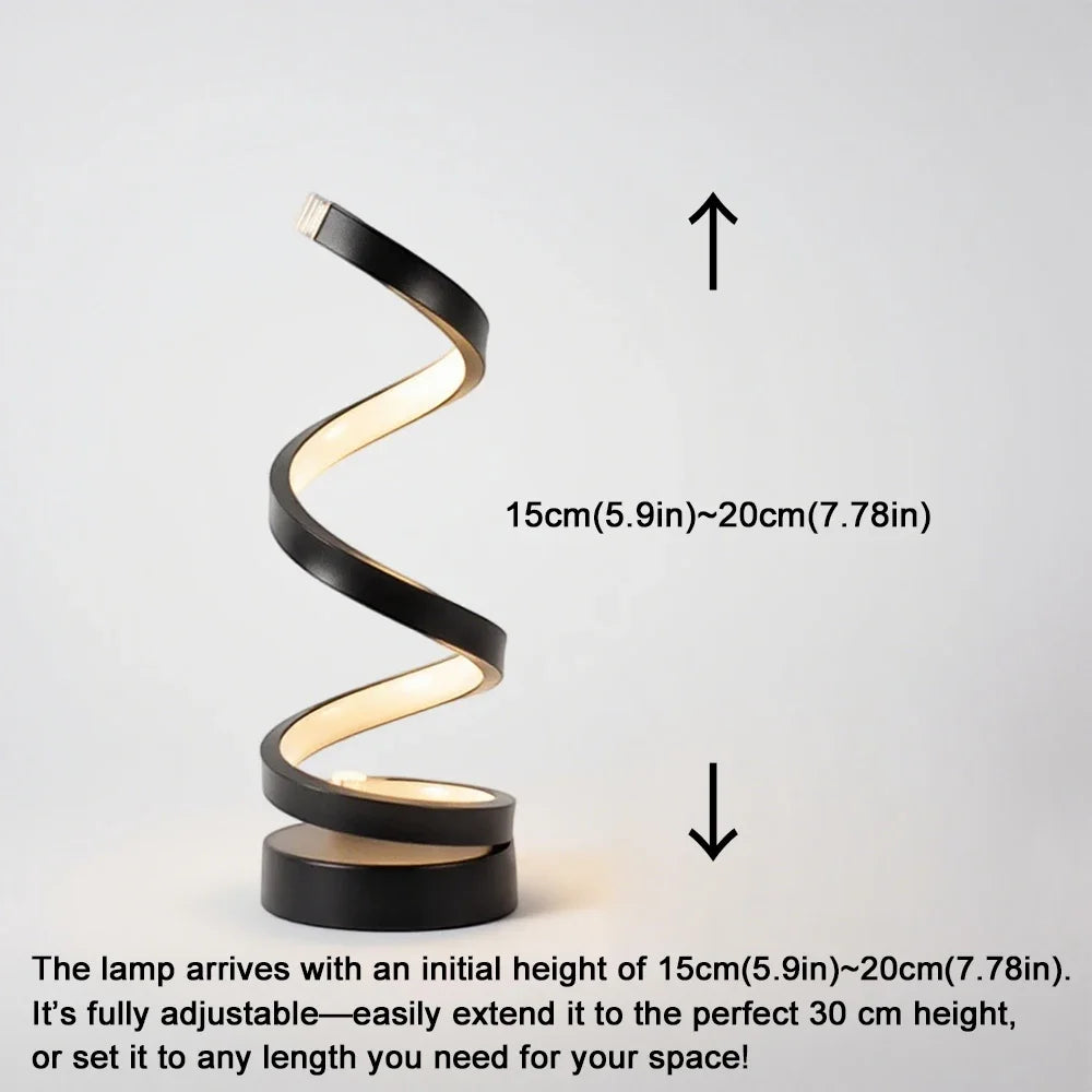 HomeFish LED Spiral Dimmable Table Lamp For Home Office