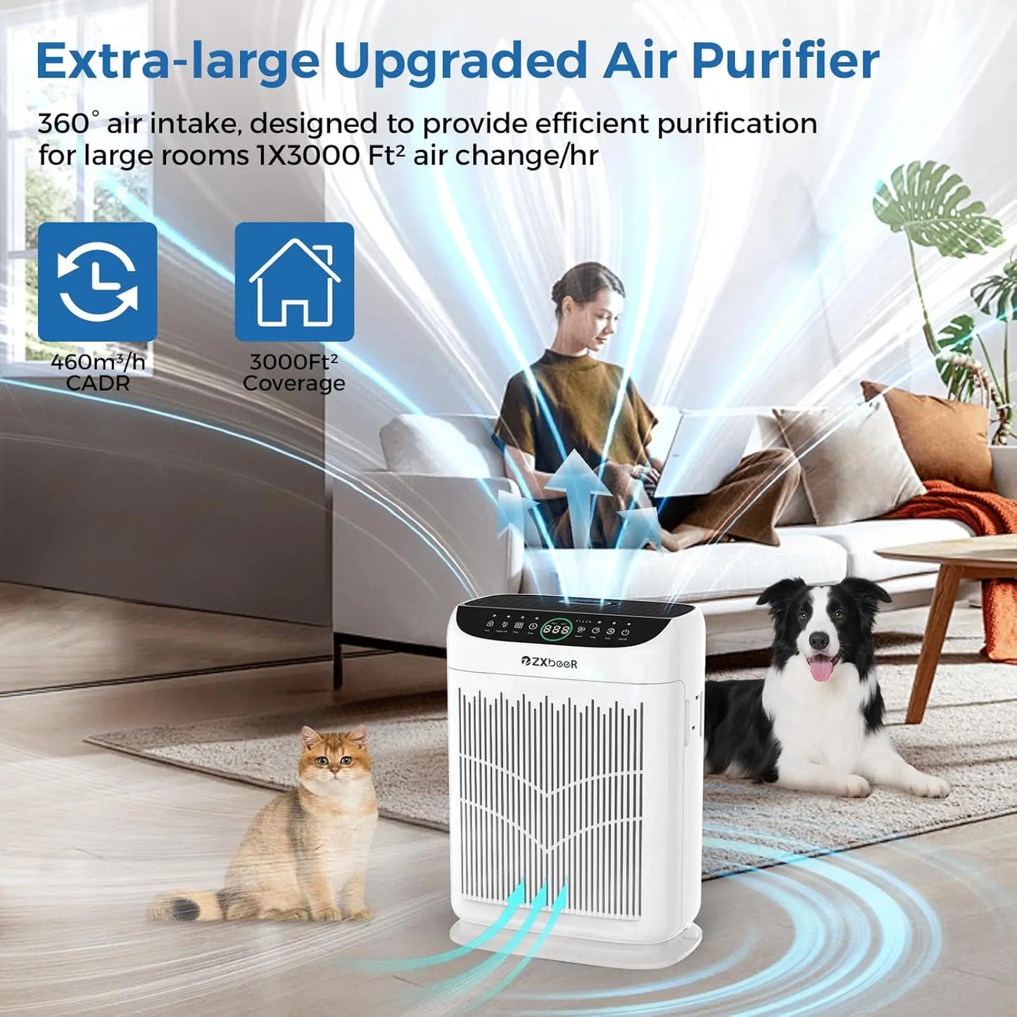 Air Purifier With HEPA Filter PM2.5 Sensor Aroma Quiet Sleep