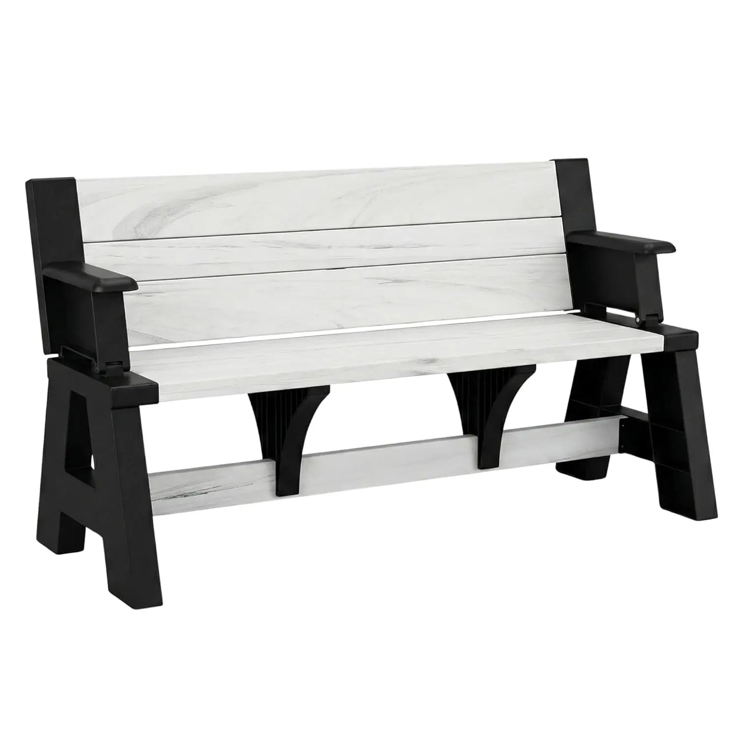 Convertible Outdoor Bench Table Weather Resistant Patio Garden Furniture