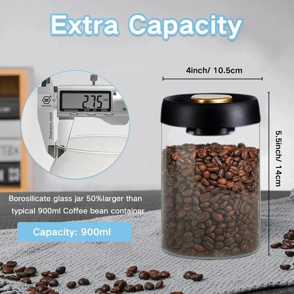 Borosilicate Glass Coffee Jar With Airtight Lid