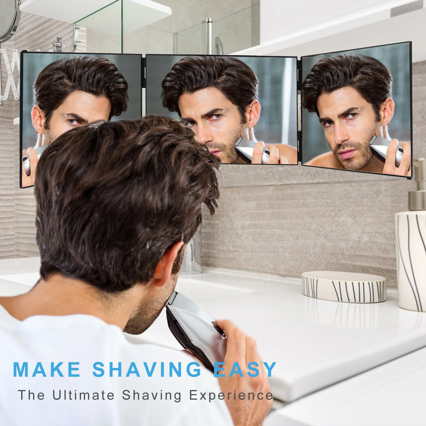 Three Way Hair Cutting Mirror For Self Haircut Back View