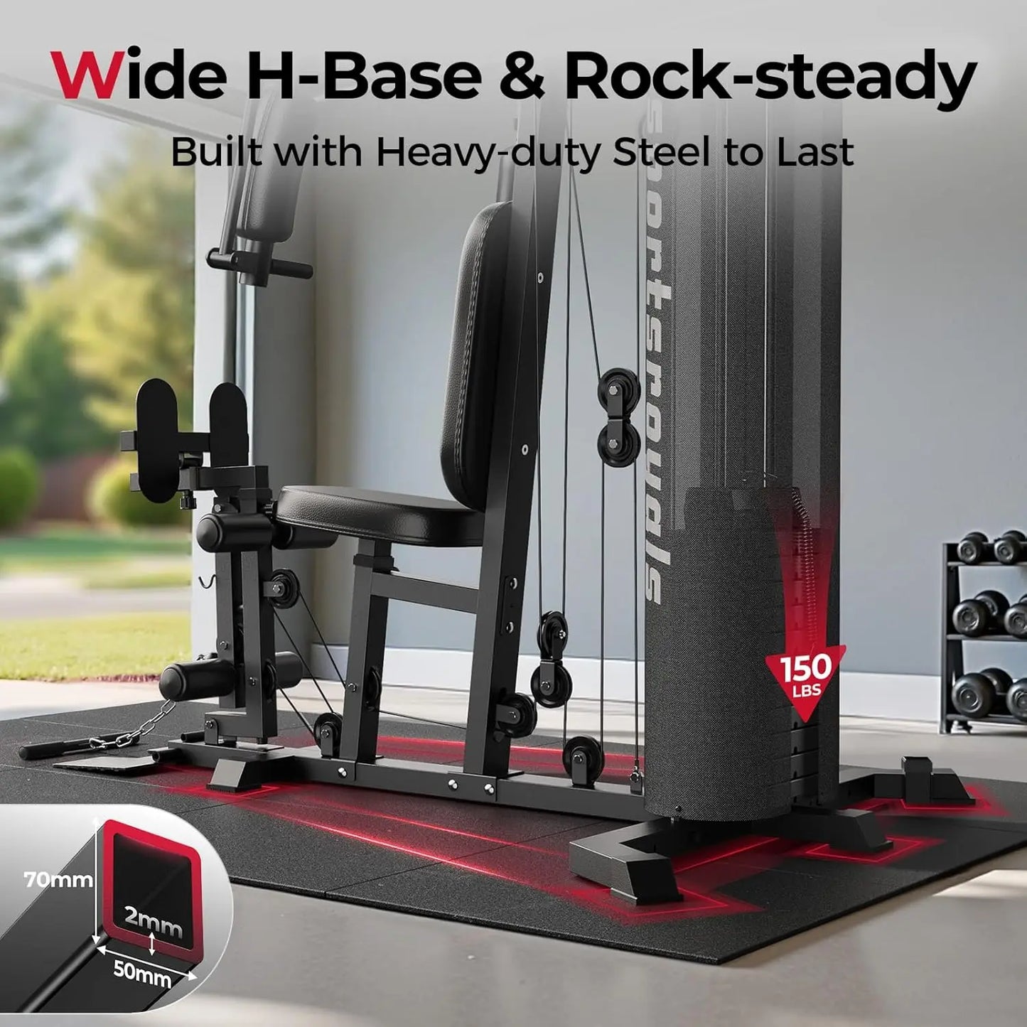 FED Fitness Home Gym System With Weight Stack And Pulley