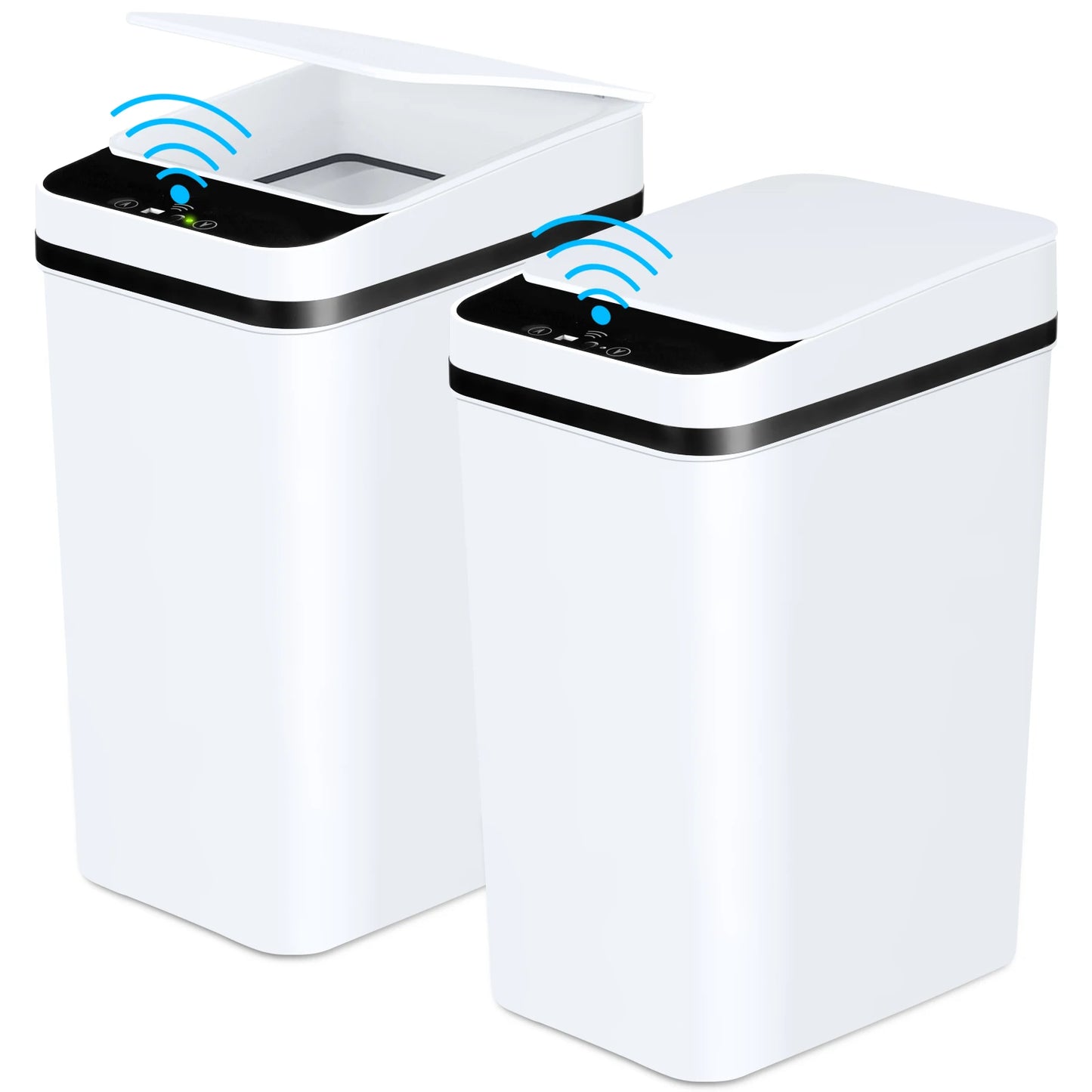 NONECN 2 Pack Bathroom Touchless Sensor Trash Cans With Lid