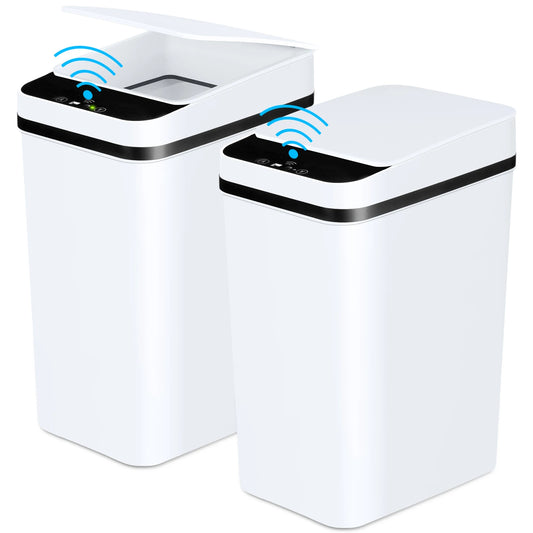 NONECN 2 Pack Bathroom Touchless Sensor Trash Cans With Lid