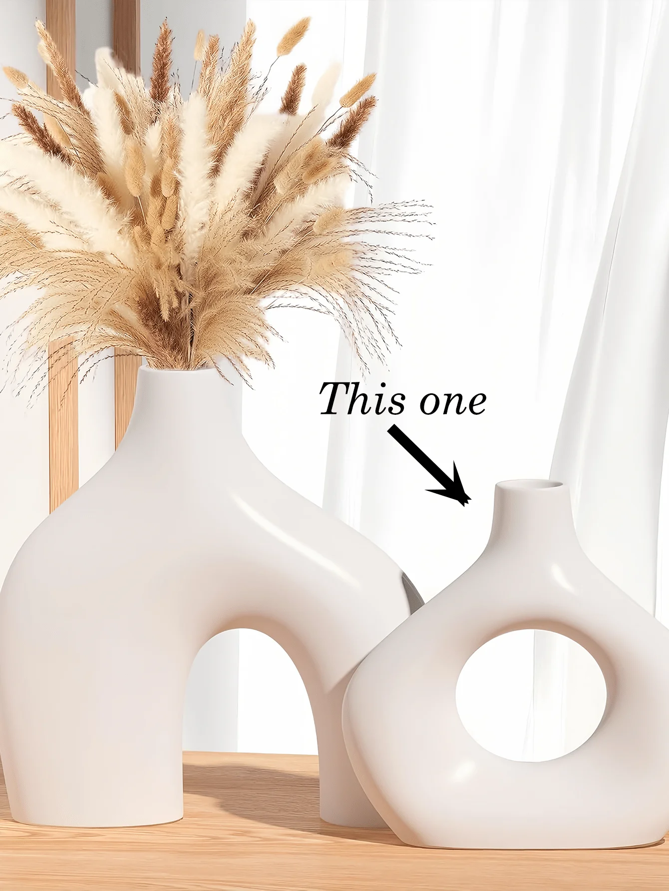 Modern Bohemian Rattan Grass Asymmetrical Vase For Wedding Decor