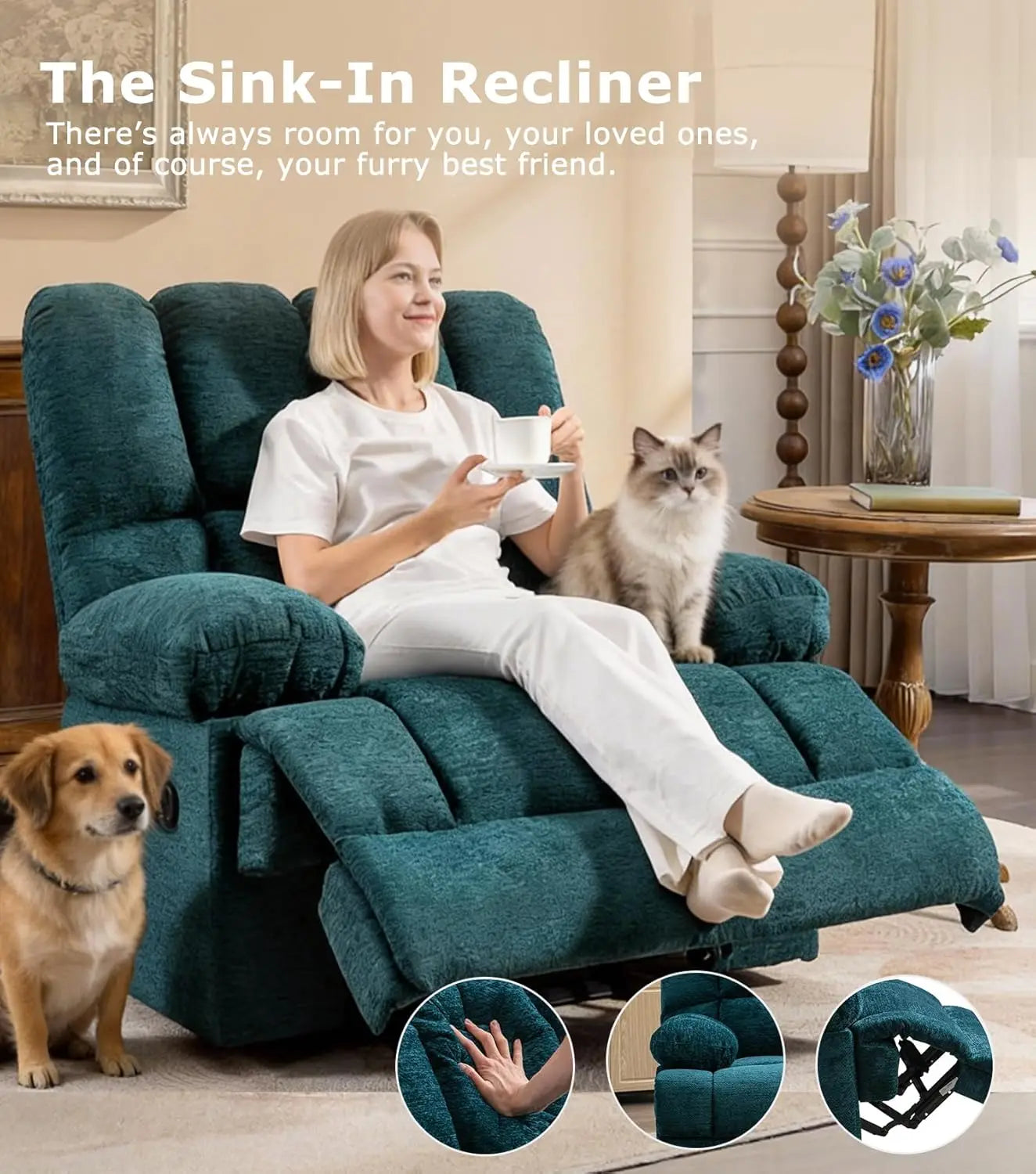 Oversized Rocker Recliner Chair For Living Room Comfort And Durability
