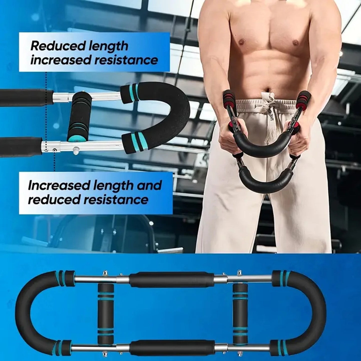 U Shape Hand Gripper Twister Arm Trainer Power Twister Bar Fitness Equipment