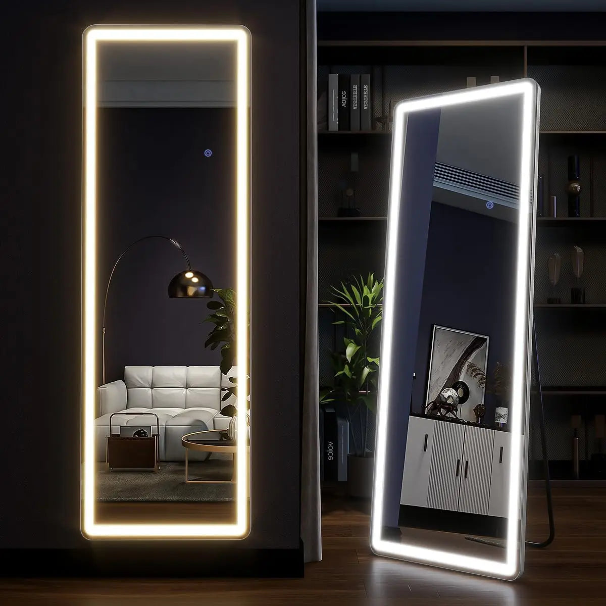 Koonmi Full Length Lighted Floor Mirror With Dimming