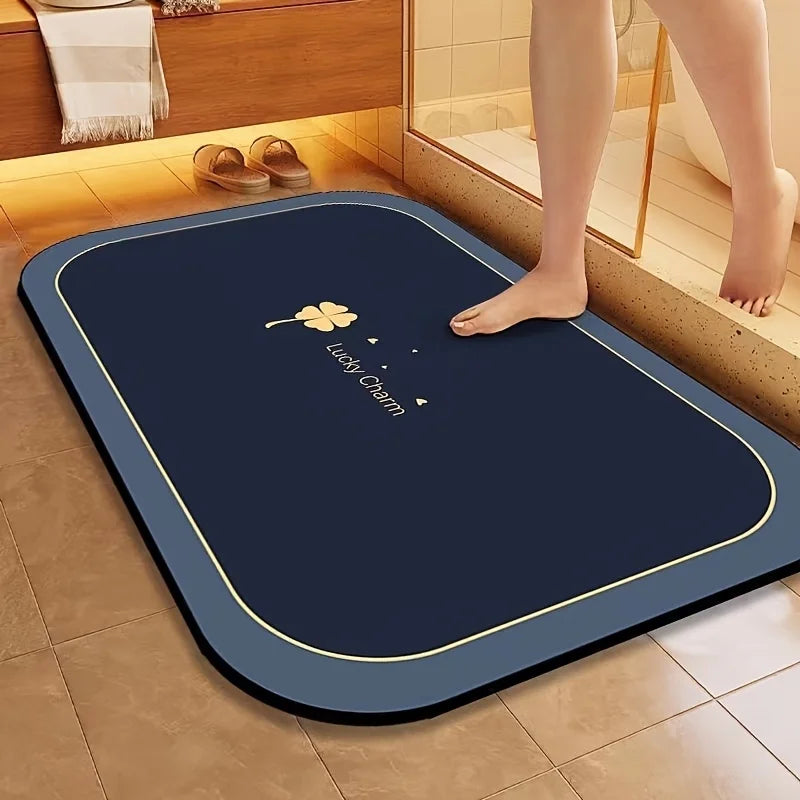 Diatomite Bath Mat Quick Dry Super Absorbent Non Slip Floor Mat For Bathroom
