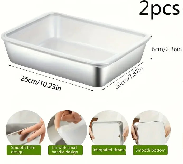 Stainless Steel Baking Tray With Lid Nonstick BPA-Free