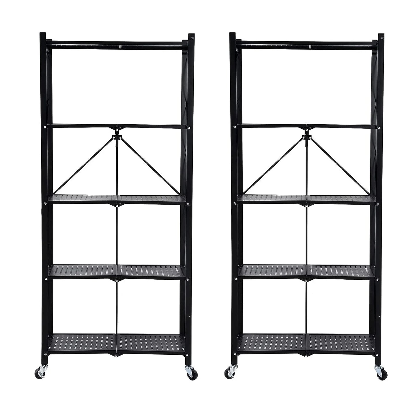 Heavy Duty 5 Tier Metal Storage Shelving On Wheels