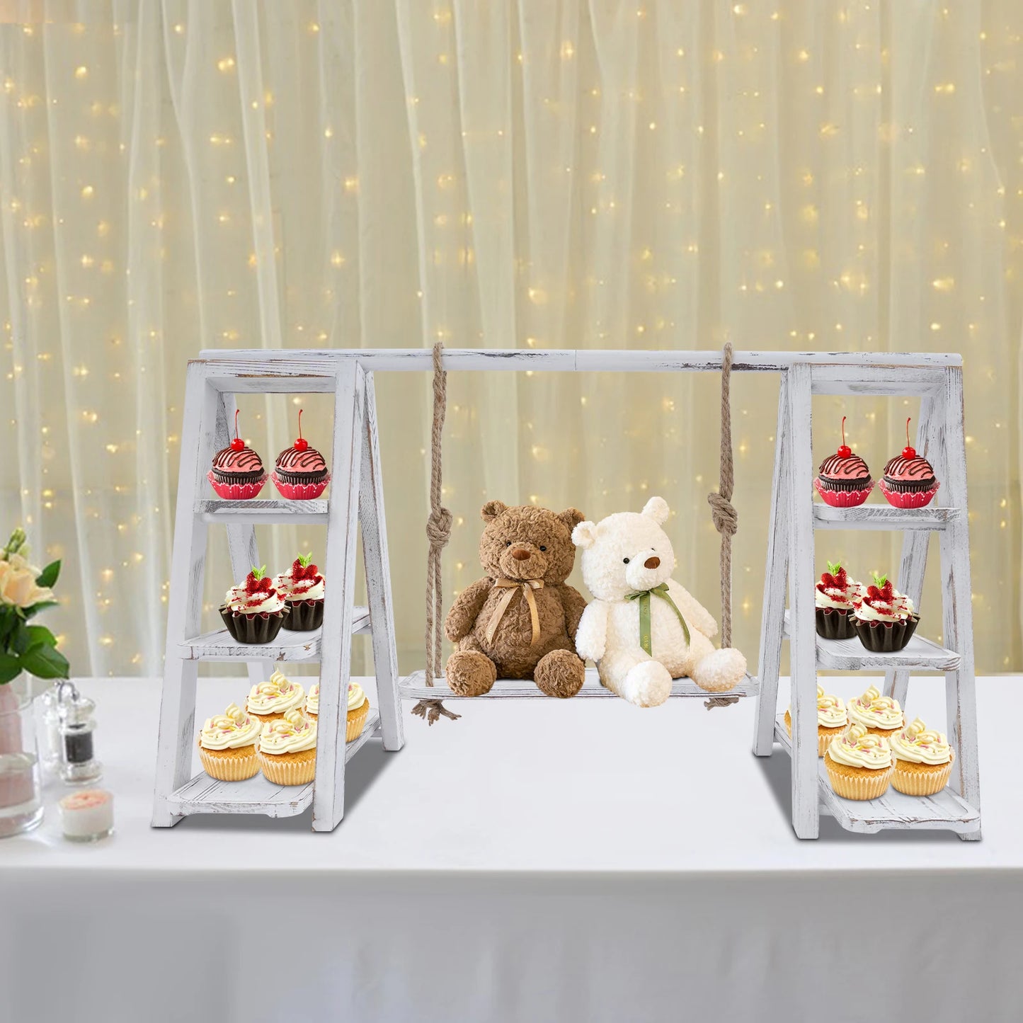 Bymaocar Eco Friendly 3 Tier Serving Ladder Stand Dessert Display