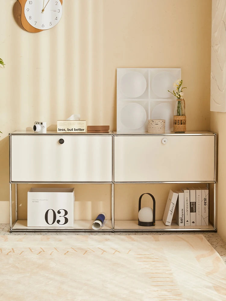 Bigcityfur Tv Stand Metal Storage Cabinet For Living Room