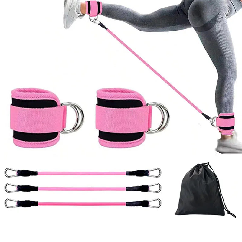 Ankle Straps and Resistance Bands Set for Fitness Training