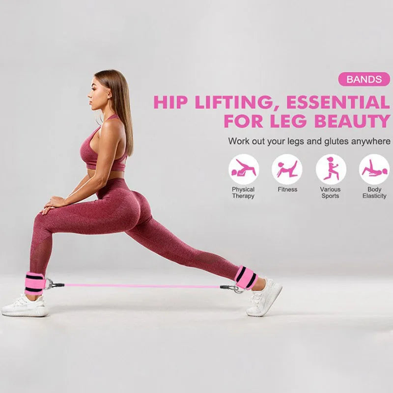 Ankle Straps and Resistance Bands Set for Fitness Training